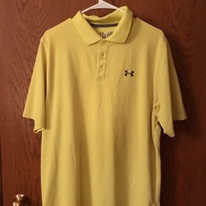 Under Armour L yellow polo (Heatgear, Loose fit)